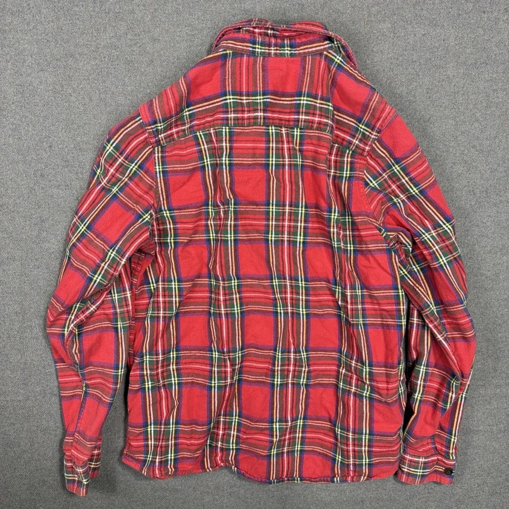 L.L. Bean Womens Med Plaid Flannel Shirt Relaxed Fit Cabincore Outdoor Button Up - Picture 7 of 7